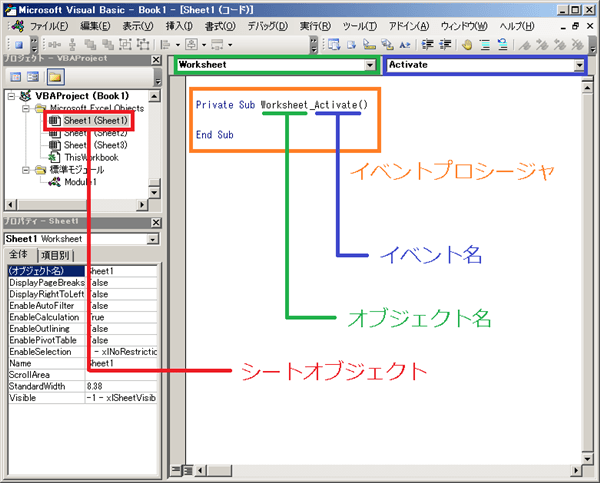 イベントプロシージャ