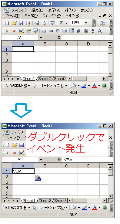 VBAのイベント結果